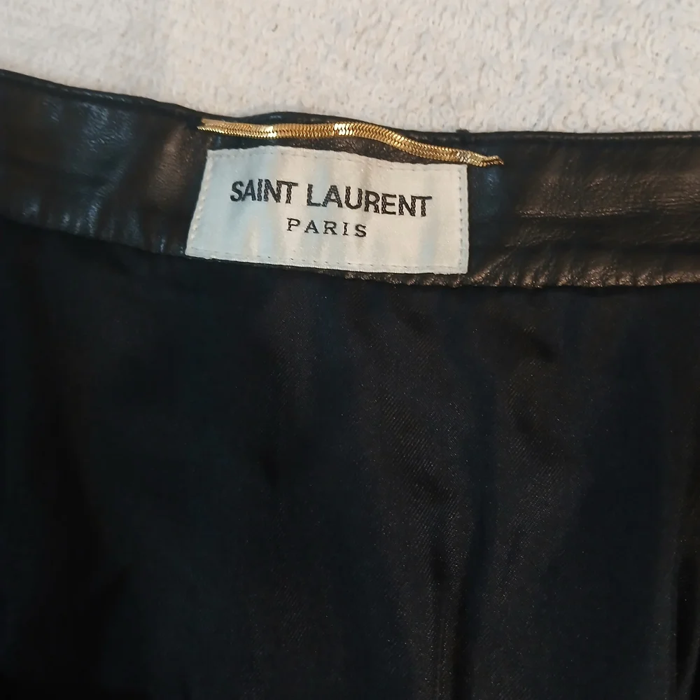 Saint Laurent Black Skater Leather Skirt - Picture 8 of 15